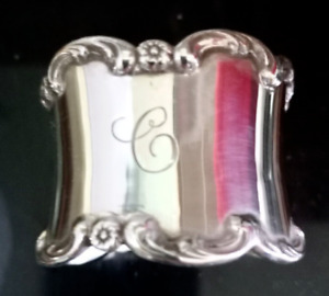 Antique English Sterling Silver Napkin Ring S C Initial Engraving Circa 1909