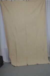 Antique Blanket Wool Hand Woven Center Seam 54x102 Civil War Era White 19thc