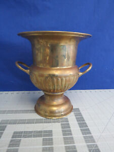 Old Brass Handcrafted Unique Planter Pot With Handles Made In India 10 Tall