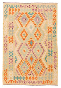 Vintage Hand Woven Turkish Carpet 4 0 X 5 9 Traditional Wool Kilim Rug