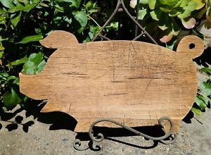 Vintage Pig Figural Wood Cutting Board Primitive Farmhouse 14 1 2 X 7 1 4