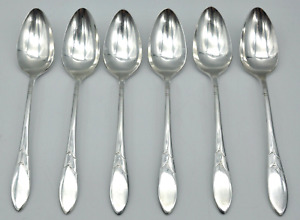 Oneida Community Lady Hamilton Set Of 6 Teaspoons Silverplate Flatware Spoon