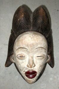 Antique Old Vintage African Okuyi Mask Punu Tribe Gabon Tribal Art African Art