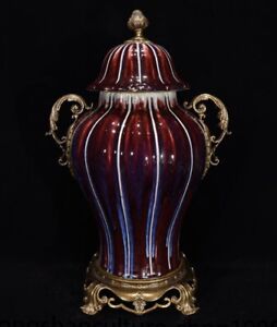 18 Chinese Song Dynasty Jun Porcelain Bronze Zun Cup Bottle Pot Vase Jar