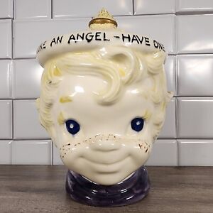 Vintage Ceramic You Re An Angel Have One Cookie Jar Boy 1950 S Mid Century