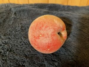 Antique Vintage Alabaster Marble Italian Carved Stone Fruit Peach