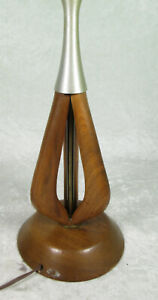 Laurel Lamp Co Modeline Style Wooden Table Lamp Vintage Mid Century Modern 24in