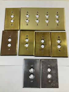 Push Button Switch Plate Vintage Solid Brass