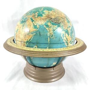 Vintage 1964 Denoyer Geppert World Globe With George F Cram Co Stand