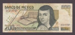 Mexico P 114 7797 200 Pesos 2000 Commemorative Serie Bl Vf Staple Holes 2404