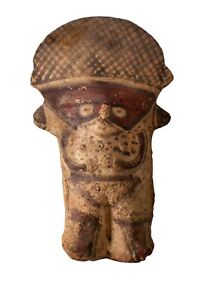 Pre Columbian Chancay Statuette Figure Terracotta Pottery Artifact Late Classic