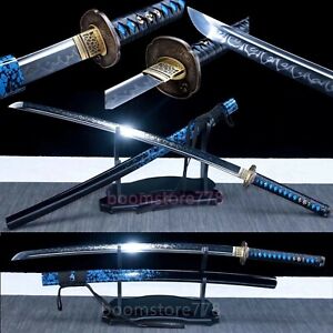 Hand Grind Clay Tempered T10 Steel Japanese Samurai Katana Sharp Sword