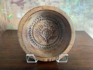 French Carved Wood Butter Mold Mould Early 1900s