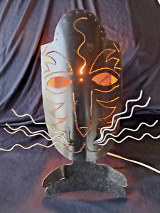 Vintage Cat Torch Cut Wall Sculpture Sconce Lamp