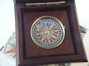 Solid Brass Nautical The Compass Rose Collection Pocket Maritime Working New