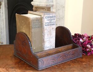 Wooden Book Shelf Trough Desk Pen Tidy Vintage