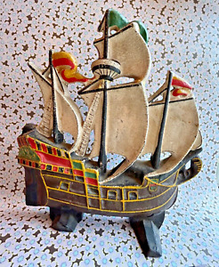 1930s Vtg Kleistone Rubber Warren Ri Boat Ship Doorstop Pirate Bookend Folk Art
