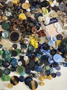 Mix Lot Of 3 Pounds Antique And Vintage Buttons Multi Color 