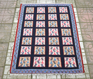 Senneh Rug 31 X 42 Caucasian Oriental Senneh Wool Kilim Fine Quality Rug