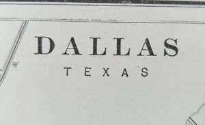 Vintage 1901 Dallas Texas Map 11 X14 Old Antique Original State Thomas