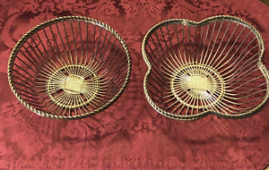 Vtg Pair Of 2 Int L Silver Co Silverplated 6 Wire Bread Baskets