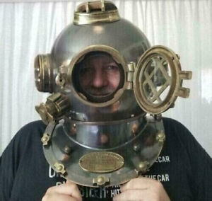 Us Navy Antique Helmet Full Size Divers Diving Helmet Scuba Mark V Gift