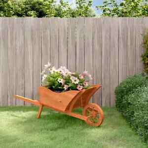 Wheelbarrow Planter Garden Flower Pot Cart With Wheel Solid Wood Fir Vidaxl Vida