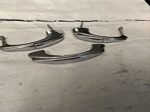 Vintage Chrome Cabinet Pull Handle Lot Of 3 Kitchen Handles Mid Century Modern