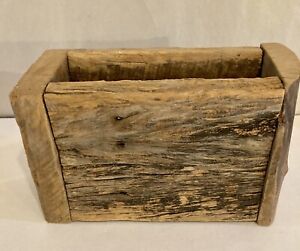 Old Handmade Wooden Box With Six Tree Trunk Slices Coasters Log Cabin Rustic
