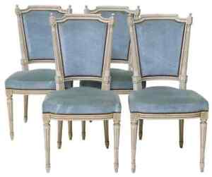 Chairs Dining French Louis Xvi Style 4 Painted Mid 1900s Vintage 