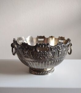 Vintage Holiday Import Silver Plated Bowl Candy Dish Pedestal Japan