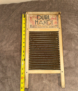 Vintage Washing Board 18 X8 5 Dubl Handi Columbus Washboard Co Country Decor