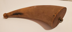Antique Powder Horn With Hand Carved Spout 6 