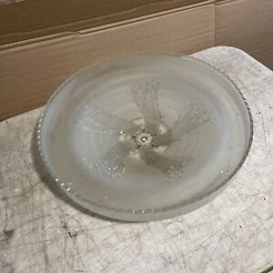 Antique Frosted Glass 16 Light Shade Ceiling Fixture Art Deco Rare