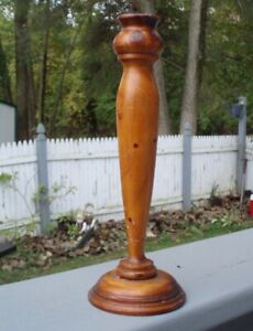 Burl Primitive Antique Turned Wood Candlestick Holder Candle Holder