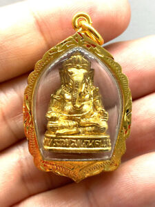 Thai Amulet Buddha Pendant 22k Gold Lord Ganesh Elephant Hindu God Success Luck