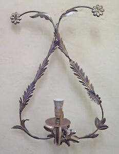 Wall Wrought Iron Shape Of Heart Bauhaus Decoration Floral Vintage Ch34