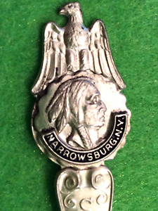 Rare Narrowsburg New York Sterling Silver Souvenir Spoon Indian Eagle