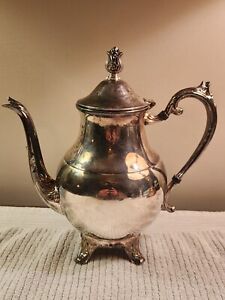 Fb Rogers Silver Co 1883 Teapot With Hinged Lid 10 Tall Vintage See Photos