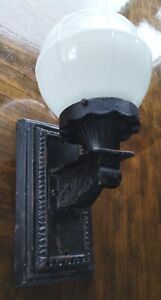 Antique Cast Iron Wall Sconce Light Fixture Lamp Early 1900s Ornate