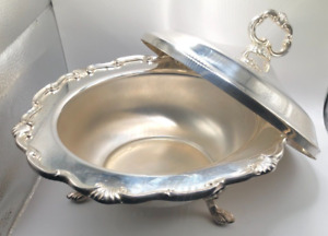F B Rogers Georgetown Silver Plated Covered Footed Serving Dish Ships Fast 