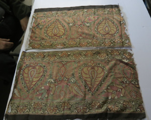 Set Of 2 Antique Central Asian Or Middle Eastern Hand Embroidered Suzani Cloth