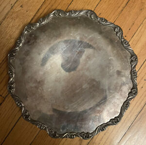 Wilcox International Silver Co Is Saybrook Manor 521 Round Silver Tray Platter