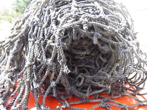 Pacific Nw Fishing Net Remnant 10 X 15 Ft Gray Knotted 2 Sq Rough Cut Used