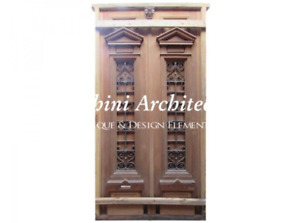 Antique Wooden Entry Door With Shutters X1278b