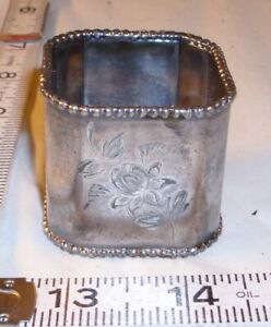 Victorian Silver Plate Floral Design Napkin Ring
