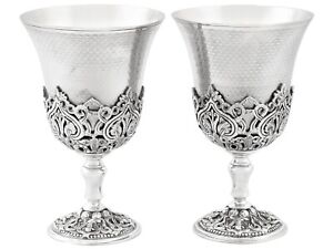 Turkish Silver Goblets Antique Circa 1880