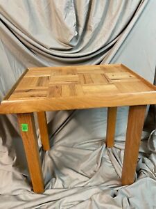 Vintage 80 S Wood End Small Side Table Solid Oak 16x19x20in