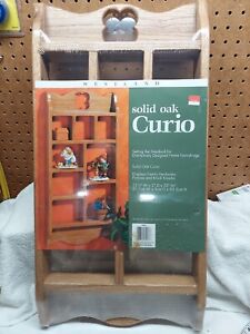 New Westland Solid Oak Wood Wall Hanging Display Curio Cabinet Shelves 25 X 12 5