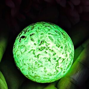 Lucky Moon Stone Protect Leklai Ball Green Glow Dark Somporn Thai Amulet 17125